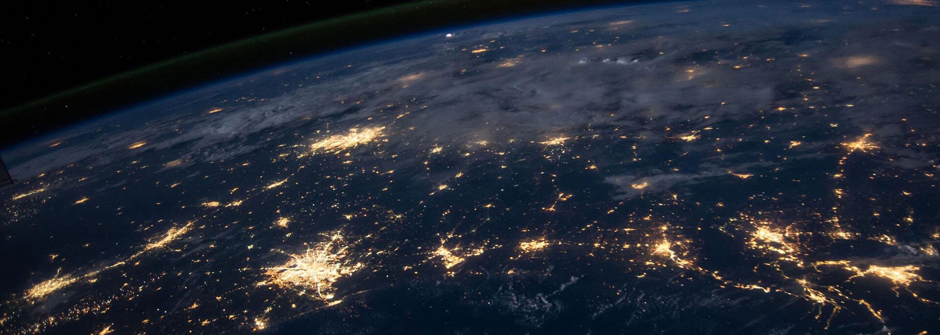 
		A nighttime view of earth from space		